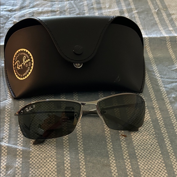 Ray-Ban Black and Silver Sunglasses with Case